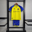 Kit Infantil Al Nassr Home 2022/23 Azul e Amarelo