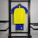Kit Infantil Al Nassr Home 2022/23 Azul e Amarelo